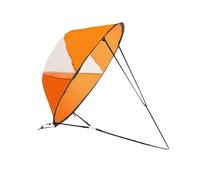 DOITOOL Foldable Kayak Sail with Window UV Protection Orange Pvc Material with Clips for Inflatable Canoe Downwind Sailing Accessory