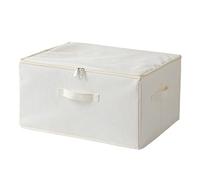 DOITOOL Foldable Storage Bin White Oxford Cloth Large Capacity Clothes Storage Box Fabric Organizer Quick-dry Dust-free for Blankets and Clothing Home Use