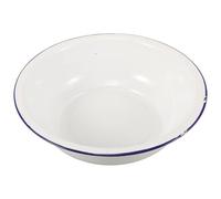 DOITOOL Foot Bath Soaking Tub Enamel Basin, White 11-Inch with Blue Rim, Portable Pedicure Spa Bowl for Detox and Relaxation at Home or Salon