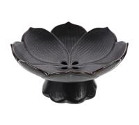 DOITOOL Footed Fruit Bowl 6.22 Inch Lotus Ceramic Plate Chinese Style Fruit Tray for Kitchen Snacks Dried Display