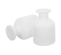 DOITOOL Fragrance Diffuser Glass Bottles Set of 2 Empty Refillable Aromatherapy Jars Stable Design for Relaxation Spaces, 150Ml Matte White