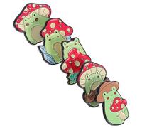 DOITOOL Frog Mushroom Enamel Pin Set 5 Pieces Animal Brooches for Jackets Hats Backpacks Cartoon Accessories 1.18X1.10 Inch