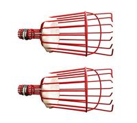 DOITOOL Fruit Picker Tool 2pcs Fruit Picker Basket Head Picking Harvester Tree Fruit Tool with Cushion Orchard Picking Basket for Cherry Berry Orange Blueberry You Pole Red Fruit Picker Basket
