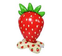 DOITOOL Giant Standing Strawberry Foil Balloon Quick Inflate Party Decoration Photo Prop for Birthday Summer Themed Supplies with Realistic Fruit Design