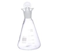 DOITOOL Glass Flask Erlenmeyer Flask with Plug, Glass, 250ml, Bottle Mouth, for Laboratory Research