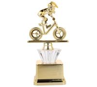 DOITOOL Gold Plastic Cyclist Trophy Cup for Competition Award with Lightweight Design and Golden Base, for Cycling Games and Office Displays