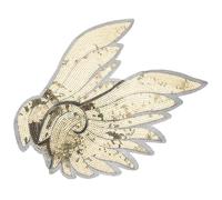 DOITOOL Gold Sequin Embroidered Angel Wing Patch Creative Applique for Clothing Decoration Fine Workmanship Cloth Sewing Supplies Stylish Costume Embroidery Patches for Unique Outfits