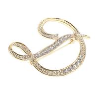 DOITOOL Golden Alloy Letter Brooch Pin Easy to Use Decorative Lapel Pin for Women with Unique English Letter Design for Business Meetings and Weddings