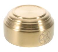DOITOOL Golden Brass 5-Pointed Pentagram Ritual Bowl Craftsmanship Multifunctional Water Offering Cup Small Copper Bowl for Wiccan Ritual Worship