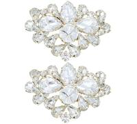 DOITOOL Golden Crystal Bridal Shoe Buckle 2pcs Set, Elegant Shoe Decoration Charms for Special Occasion, Stylish High Heel Accessories Wide Range of Uses