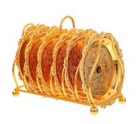 DOITOOL Golden Fruit Plate Food Serving Dish Leaf Shape Metal Luxury Creative Not Hurt Your Hands Large Capacity Storage Plates for Dining Table and Home