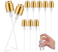 DOITOOL Golden Perfume Bottle Spray Heads : 10pcs Mini Spray Nozzle for Perfume Bottle, Golden Pump Sprayer, Diy Fragrance Even Fine Mist Atomizers Accessories, 4. 52 Inch