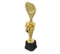DOITOOL Golden Plastic Award Trophy with Five Pointed Star Design, Portable and Steady Display Base, 13.8 Inches High, for School Tournaments and Sports Competitions