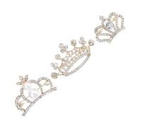DOITOOL Golden Rhinestone Brooch Set 3pcs with Embellishment Effect Zinc Alloy Material and Highlight Character Traits for Multi-person Gatherings for Women and Daily Wear