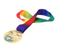 DOITOOL Golden Zinc Alloy Swimming Award Medal with Neck Ribbon, Easy to Carry and Wear, Strong Visual Impact for Swimming Events and Sports Competitions