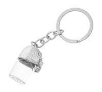 DOITOOL Gothic Skull Keychain with Glass Urn Pendant, Portable Memorial Keepsake for Preserving Pet Ashes or Hair, Silver Zinc Alloy and Glass Material, Decorative and Artistic Pet