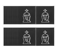 DOITOOL Graduation Period Themed Black Paper Hand Towels with High Absorbency and Decorative Gravestone Design, for 30th Birthday Party and End of 20s Birthday Party Supplies, 20pcs Pack