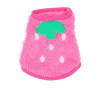 DOITOOL Guinea Pig Clothes Bunny Vest Winter Warm Fleece Small Pet Costume Strawberry Design with Edged Trim for Tiny Pets