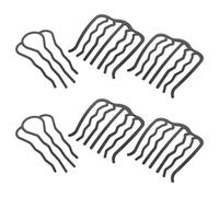 DOITOOL Hair Fork Clips with Strong Secure Hold for Women 6pcs Metal U Shape Black Elegant Sleek Wave Shaped Decorative Comb Clips Hair Accessories for Daily Use and Party Updo