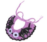 DOITOOL Halloween Bat Pet Collar for Cats and Dogs, Adjustable Woolen Neck Wrap 9-14cm, Knitted Decorative Scarf Bib for Small Puppies and Kittens