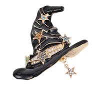 DOITOOL Halloween Rhinestone Brooch Pin Witch Hat Design Metal Alloy Lapel Pin with Multiple Styling Options, Versatile Accessory for Backpacks and Costumes