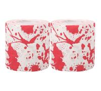 DOITOOL Halloween Toilet Paper, Bloody Printed Scary Horror Bathroom Decor Roll, Prank Novelty Gag Tissue for Spooky Haunted House Party Celebration, 2 Pack