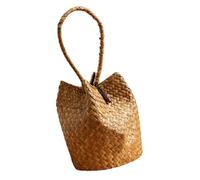 DOITOOL Hand-Woven Straw Tote Bag for Women, Summer Beach Bag with Single Handle, Portable Woven Handbag for Picnic and Hanfu Photo Props,