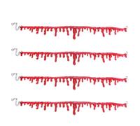 DOITOOL Handmade Bloodstain Chain Necklaces 4pcs Gothic Red Halloween Plastic Costume Jewelry to Create an Amazing Look for Women at Theatrical Productions and Halloween Festival Parties