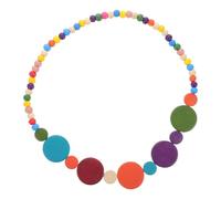 DOITOOL Handmade Boho African Wooden Beaded Necklace for Women, Comfortable Colorful Tribal Choker with Ethnic Style, for Parties and Casual Wear