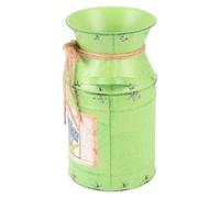 DOITOOL Handmade Green Iron Flower Bucket Retro Gardening Kettle Floral Arrangement Planter Hydroponics Container for Home Shop Office Decor