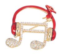 DOITOOL Headphone Brooch Pin Music Note Lapel Pin with Copper Inlaid Zirconia Simple Design Combining Music Elements with Fashion and Concert Accessories