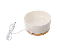 DOITOOL Heated Ceramic Cat Bowl 350ml with Temperature Control and Even Warmth Distribution, White Pet Feeder Bowl for Cats and Small Dogs, for Winter Indoor Use