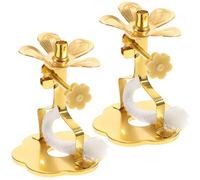 DOITOOL Home Decor 2Pcs Oil Lamp Wick Holder Buddhist Ghee Lamp Holder Oil Lantern Butter Lamp Wicks Disc Burner with Stand Buddhist Supplies 5.5cm