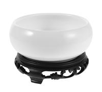 DOITOOL Hydroponic Porcelain Lotus Planter with Plastic Base, Large Round Decorative Ceramic Bowl for Indoor Outdoor Aquatic Plants, Garden Bonsai and Succulent Pot