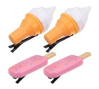 DOITOOL Ice Cream Hair Clips Adorable and Playful Design 4pcs for Resin Hair Barrettes Reliable for Creating Hairstyles Suitable for Everyday Use and Performance