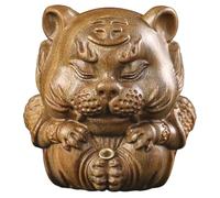 DOITOOL Incense Stick Holder Home Censer Decor for Tiger-shaped Copper and Brown Desktop Decoration and Incense Burning Burner, Realistic and Delicate Living Room Office