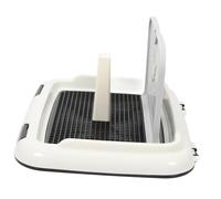 DOITOOL Indoor Dog Potty Tray Puppy Toilet Training Tray for Housebreaking with Splash-Proof Design Plastic Bottom Mesh Large Capacity Box-Shaped Pee Baffle for Kitchen Or Bathroom Use