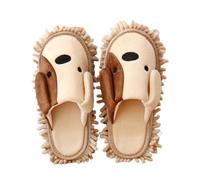 DOITOOL Indoor Mop Slippers : 1 Pair Cartoon Dog Microfiber Floor Cleaning Fluffy Slipper Women Detachable Dusting Shoes for Office Home Room Mop Towelling Shoes House