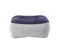 DOITOOL Inflatable Airplane Foot Rest Cushion with Skin-Friendly Flocking Fabric Travel Footstool for Leg Support and Improvement Portable Footrest Pillow for Flight Train Car Home Gray