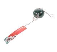 DOITOOL Japanese Style Ceramic Wind Chime Bell with Relaxing Sound for Outdoor and Home Adornment, Creative Green Hanging Wind Bells Decoration for Balcony or Garden