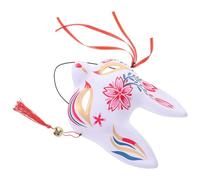 DOITOOL Japanese Style Fox Half Face Mask with Cherry Blossom Design for Graduation Season, Comfortable Pvc for Parties and Halloween Mask Props, Party Accessories for Cosplay Lovers