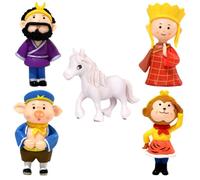DOITOOL Journey to the West Miniature Figurines Set - 5Pcs PVC Monkey King, Pilgrim Monk, Pigsy, Sand Monk and Celestial Horse - Desktop Moss Landscape Decoration for Home and Office
