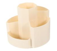 DOITOOL Kawaii Rotating Pen Holder Multi Compartment Desk Organizer with Sections for Stationery and Makeup Brush Storage Minimalist Office Gadget for Home and School Use