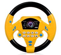 DOITOOL Kids Steering Wheel Toy, Simulated Driving Controller with Light and Music Electric Early Learning Educational Sounding Toy Pretend Driving Steering Wheel for Kids 3+ Years Old