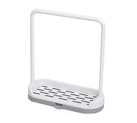 DOITOOL Kitchen Sink Caddy Sponge Holder with Dish Cloth Drying Rack, Rag Soap Rack Removable Sponge Brush Soap Dish Rack Sink Storage Organizer for Kitchen Countertop (Grey)