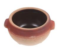 DOITOOL Kitchen Stockpot Heat-resistant Casserole 700ml Pottery Clay Double Handle Smooth Design No Lid Home Stew Pot for Cooking