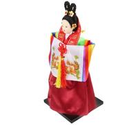 DOITOOL Korean Hanbok Doll Figurine 12-Inch Handmade Silk Doll Traditional Korean Collectible Hanbok Decoration for Home Display