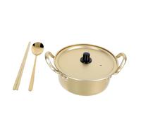 DOITOOL Korean Ramen Pot Aluminum Stockpot Double Handle Cooking Pan with Lid Nonstick Smooth Surface for Noodle Soup Pasta Gas Stove Safe Use