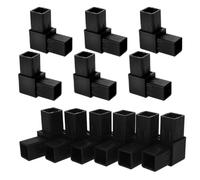 DOITOOL L Shape Square Tube Connectors Black for Air 12pcs Sturdy Tube Coupling Stable Support and Versatile Application 2 Way Tubing Fittings for Air Conditioner Frames