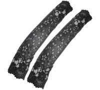 DOITOOL Lace Forearm Sleeve Covers for Women, Floral Pattern Lightweight Arm Protective Cover to Hide Tattoos and Scars, Breathable Design for Hiking and Work, 1 Pair Black